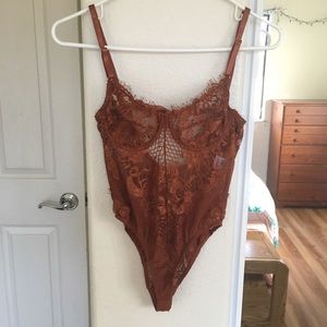 OOTDfash rust lace bodysuit